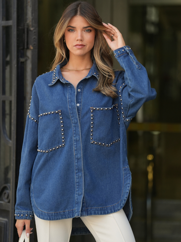 Camisa Oversized Ganga Tachas | Spaccio by Cristina