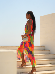 Vestido comprido estampado