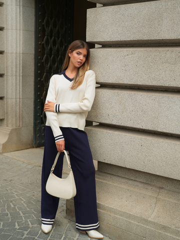 Conjunto Knit 2 peças: polo + calças