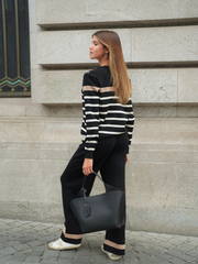 Conjunto Malha Riscas e peças:  Camisola + Calças