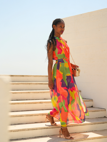 Vestido comprido estampado