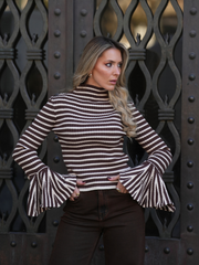 Camisola Canelada Manga Godé