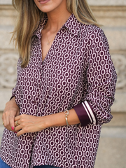 Camisa Estampada com Motivo Geométrico SPACCIO