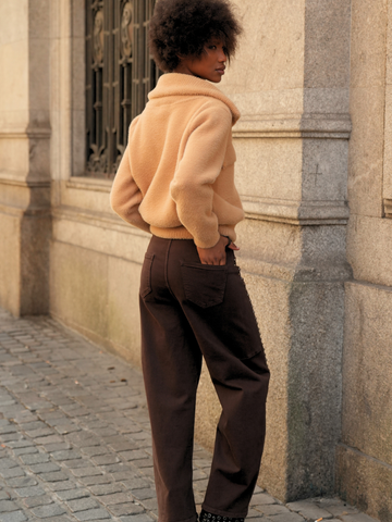 Jeans Wide Leg com Tachas brown | Spaccio by Cristina