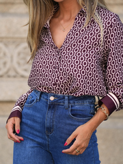 Camisa Estampada com Motivo Geométrico SPACCIO