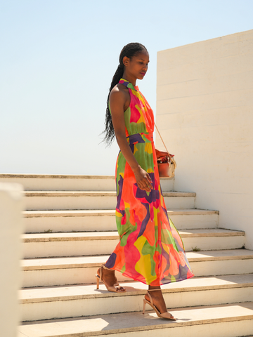 Vestido comprido estampado