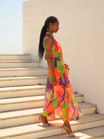 Vestido comprido estampado