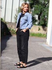 Blusão denim pedras preciosas algodão | Spaccio by Cristina