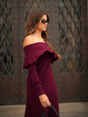 Vestido midi malha Bardot | Spaccio by Cristina