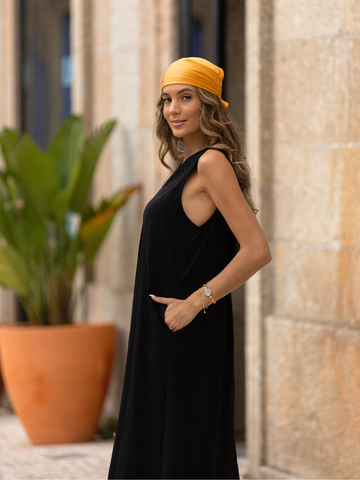 Vestido fluido decote V
