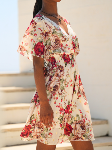 Vestido estampado florido glow
