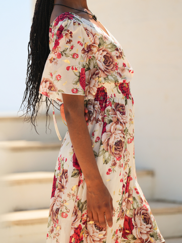 Vestido estampado florido glow