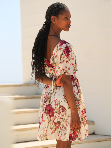 Vestido estampado florido glow