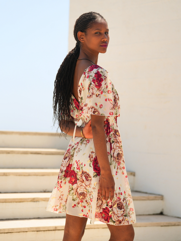 Vestido estampado florido glow