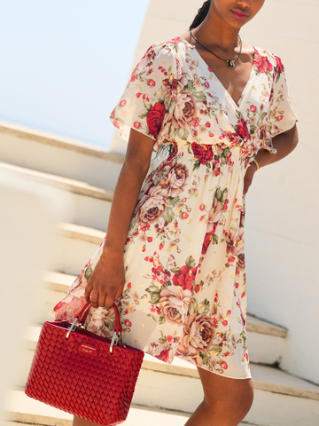 Vestido estampado florido glow