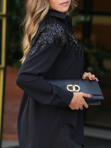 Camisa com aplicação lantejoulas | SPACCIO by Cristina