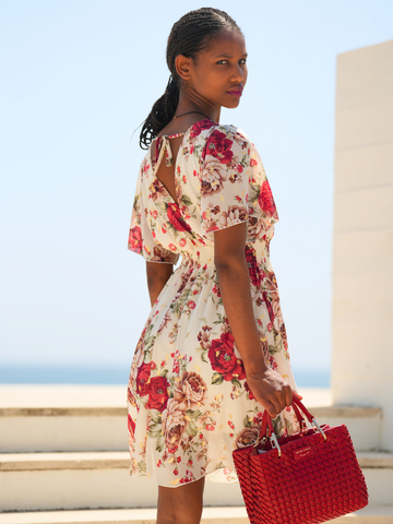 Vestido estampado florido glow