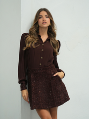 Vestido tecido combinado Glow