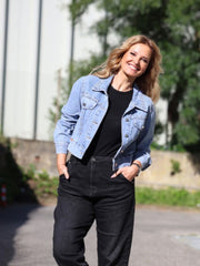 Blusão denim pedras preciosas algodão | Spaccio by Cristina
