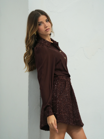 Vestido tecido combinado Glow