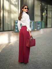 High-waisted trousers with side detail