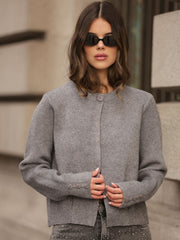 CARDIGAN CINZENTO BOTÃO ÚNICO