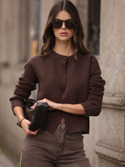 CARDIGAN CINZENTO BOTÃO ÚNICO