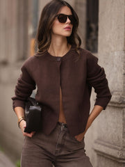 CARDIGAN CINZENTO BOTÃO ÚNICO