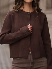 CARDIGAN CINZENTO BOTÃO ÚNICO