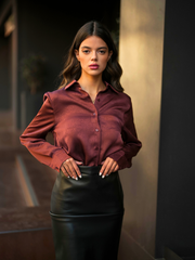 Blouse with textured designs