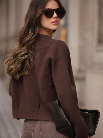 CARDIGAN CINZENTO BOTÃO ÚNICO