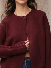 CARDIGAN CINZENTO BOTÃO ÚNICO