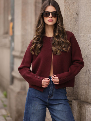 CARDIGAN CINZENTO BOTÃO ÚNICO