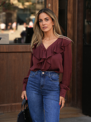 Blusa com folhos texturada | SPACCIO by Cristina