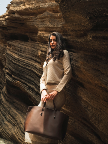 Conjunto malha GLOW: Cardigan e Saia Midi