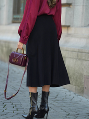 Plain knit skirt