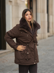 Casaco Acolchoado com Gola de Pelo | Spaccio by Cristina