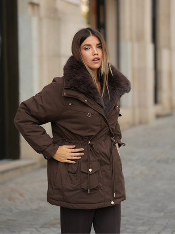 Casaco Acolchoado com Gola de Pelo | Spaccio by Cristina