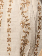 Vestido longo bordado floral glow
