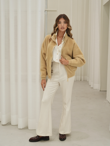 Casaco Textura Soft com Bolsos SPACCIO