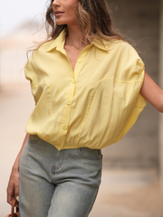Camisa Ampla com Elástico na Cintura