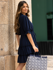 Vestido Curto  Folhos