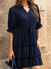 Vestido Curto  Folhos