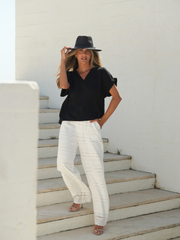 Blusa fluida decote V