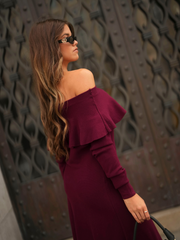 Vestido midi malha Bardot | Spaccio by Cristina