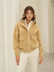 Casaco Textura Soft com Bolsos SPACCIO