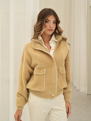 Casaco Textura Soft com Bolsos SPACCIO