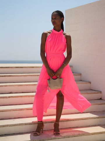 Vestido Fluido Gola Halter