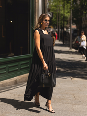 Vestido longo pormenor laço