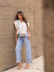 Jeans retos bainha desdobravel